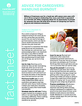 Thumbnail of the PDF version of Advice for Caregivers: Handling Burnout